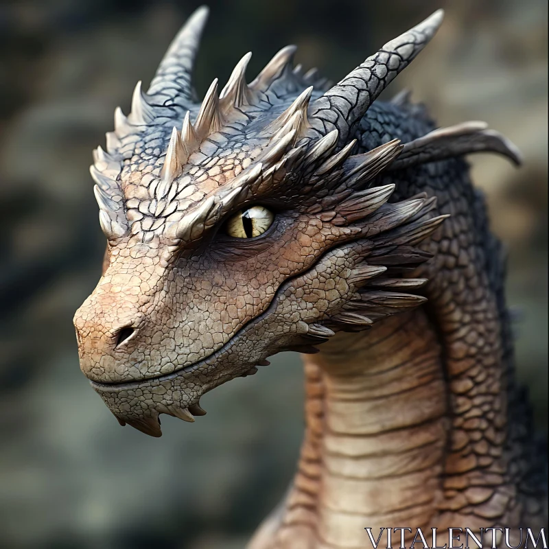 AI ART Detailed Dragon Head Close-Up