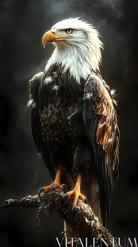 Majestic Eagle on Branch AI Image