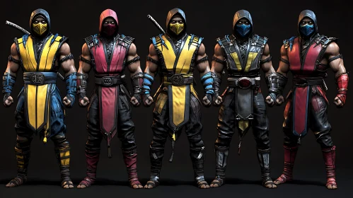 Fighters in Ninja Costume