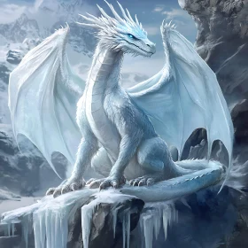 Frozen Dragon on a Snowy Mountain