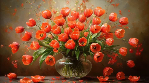 Stunning Orange Tulips Arrangement