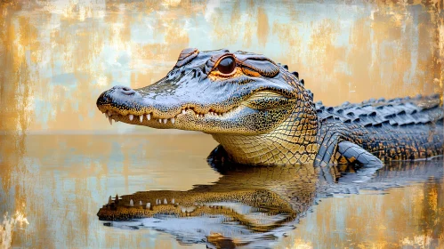 Alligator Reflection Art