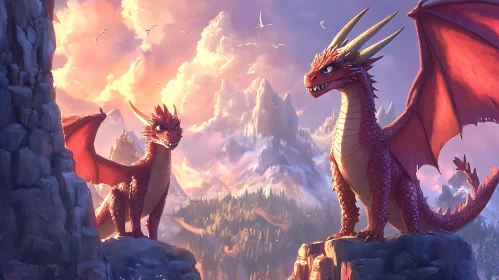 Crimson Dragons at Mountain Sunrise