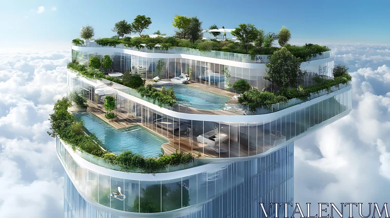 AI ART Modern High-Rise with Terraced Gardens