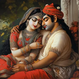 Divine Couple Radha Krishna Art