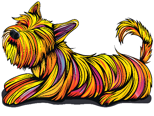 Joyful Dog Illustration with Transparent Background POD Design