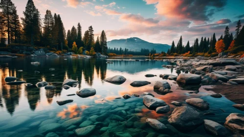 Sunrise Over Mountain Lake: A Celebration of Nature and Color