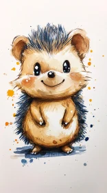 Adorable Hedgehog Watercolor Art