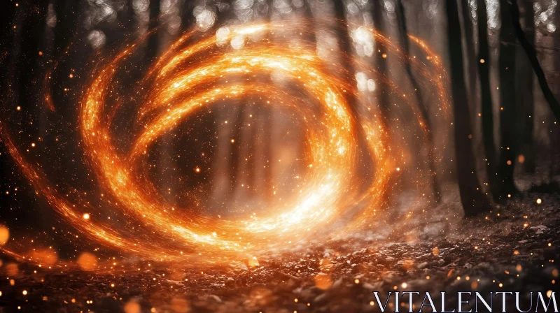 Forest Light Vortex: A Magical Gateway AI Image