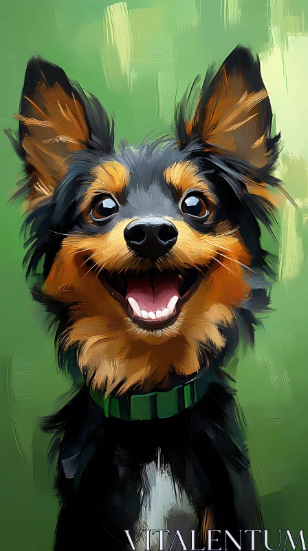 Cheerful Canine Painting AI Image