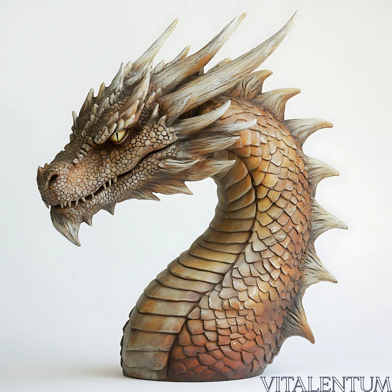 AI ART Fantasy Dragon Head with Spikes