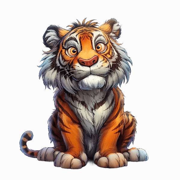 Adorable Tiger Illustration for Tees POD Design