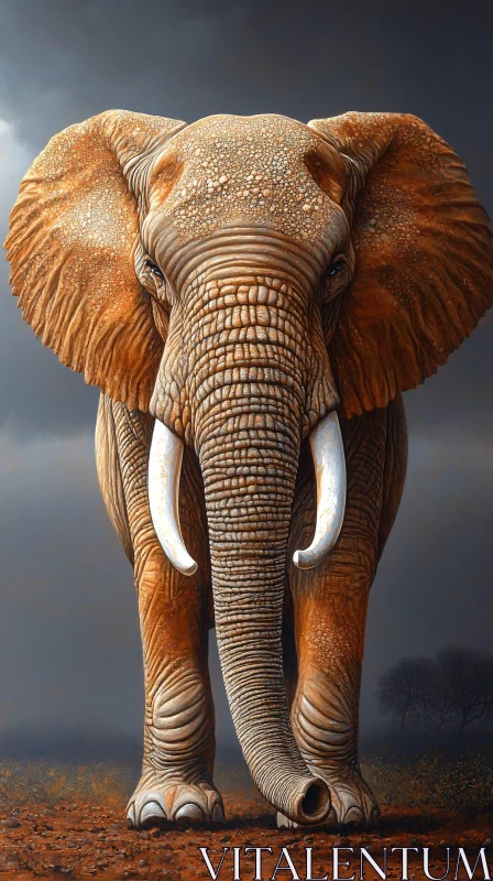 Serene Elephant Portrait AI Image