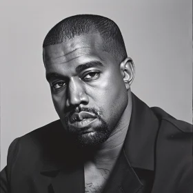 Kanye West Monochromatic Photo