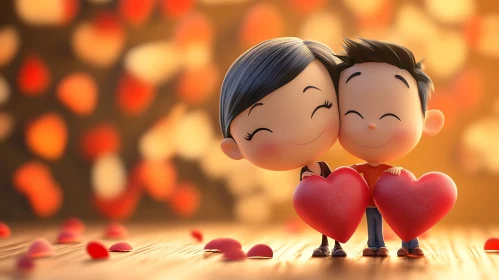 Sweet Cartoon Love Illustration