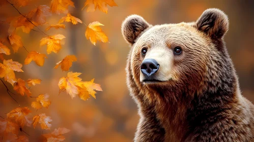 Thoughtful Bear in Fall