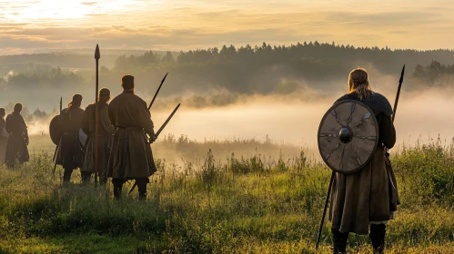 Misty Field with Warriors