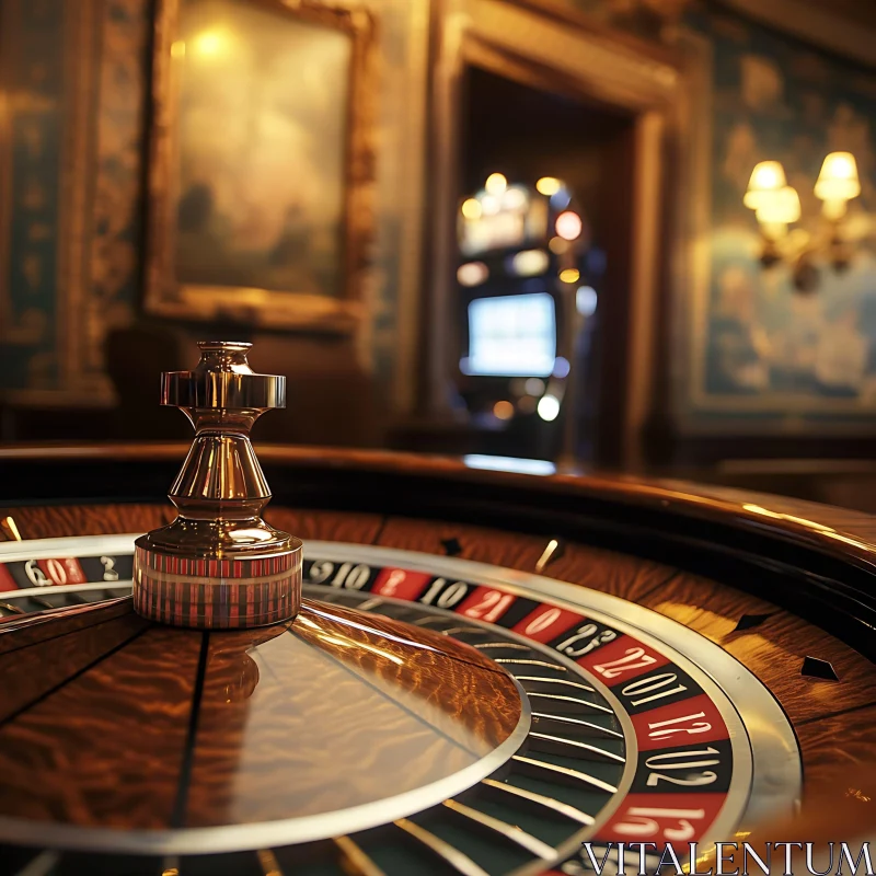 Elegance in a Casino: Roulette and Slot Machines AI Image