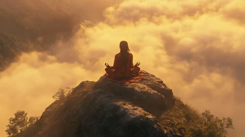 Zen Meditation on Mountain Top