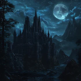 Dark Castle in Moonlight