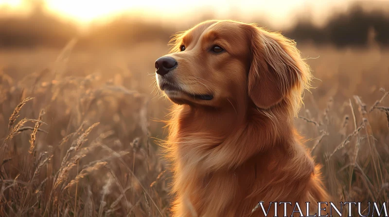 Sunlit Golden Retriever AI Image