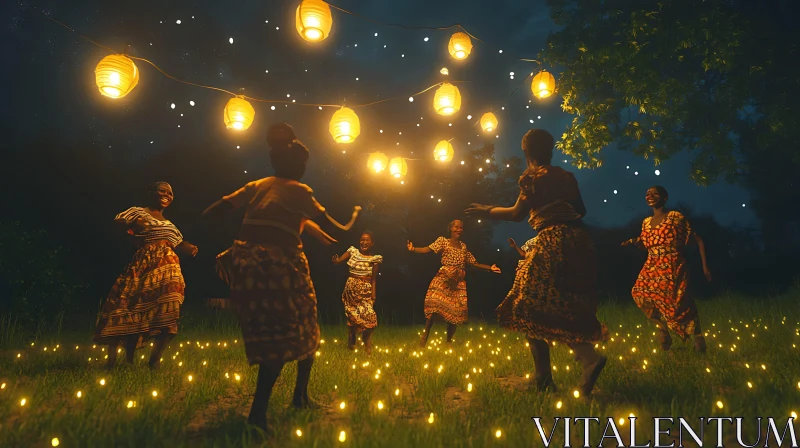 Night Celebration with Dancing Women AI Image