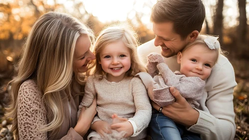 Golden Family Moment: A Portrait of Togetherness