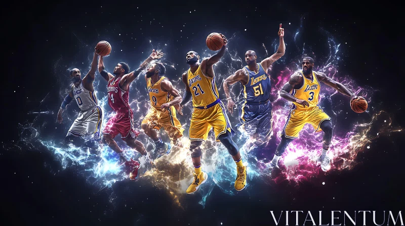 Basketball Players in the Game AI Image