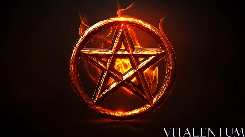 Fiery Pentagram Art AI Image