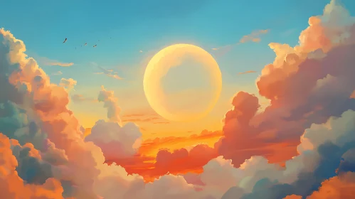 Tranquil Sunset Sky with Clouds