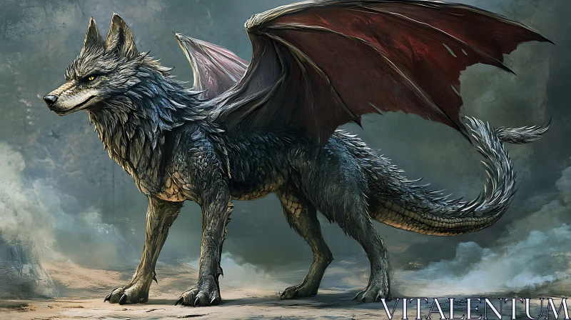 AI ART Winged Wolf: A Fantasy Creature