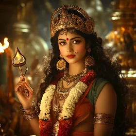 Ornate Woman with Crown and Embellishments