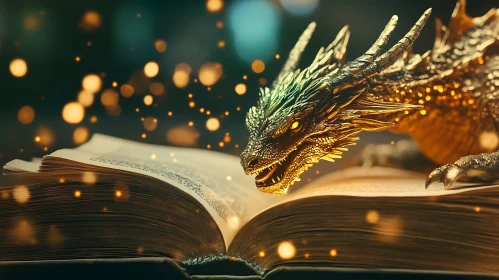 Golden Dragon and Ancient Book