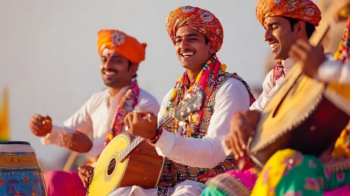 Indian Folk Musicians Celebrate with Music