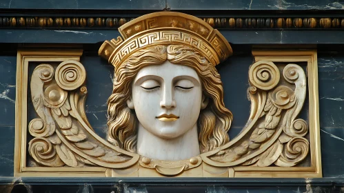 Golden Relief of a Goddess