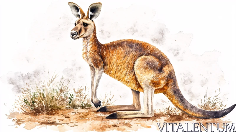 Artistic Kangaroo Portrait AI Image