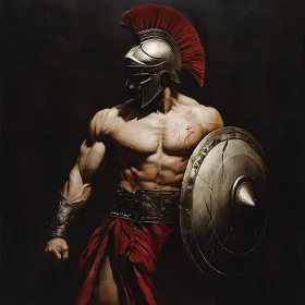 Ancient Warrior in Battle Stance