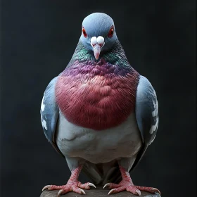 Pigeon Close-up, Feathered Friend Image