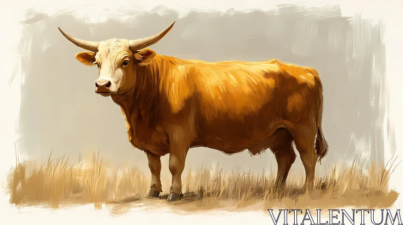 Pastoral Cow Painting AI Image