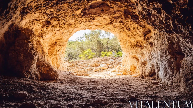 AI ART Cave with Natural Light Illumination