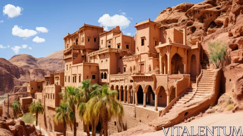 Ancient Morocco: Baroque-Inspired Desert Landscape AI Image