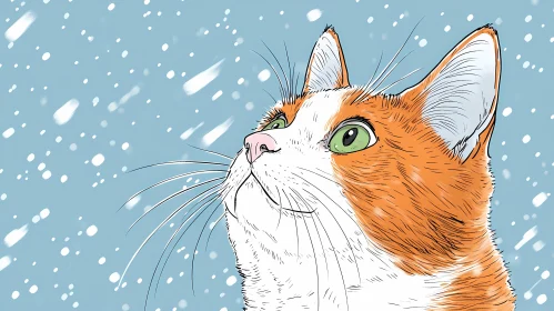 Winter Cat Illustration