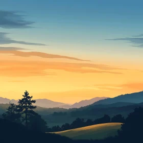Scenic Mountain View at Sunset