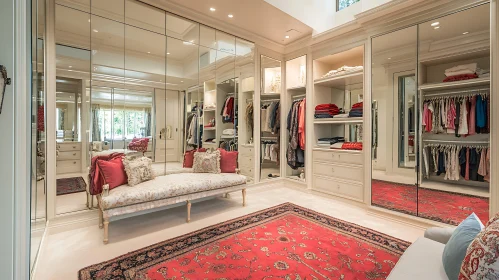 Opulent Walk-In Wardrobe with Elegant Decor