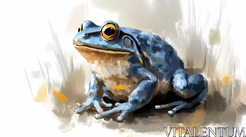 Blue Frog Painting AI Image