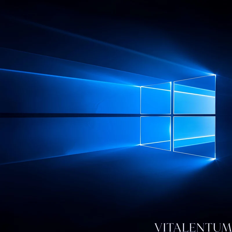 Futuristic Windows Blue Glow Background AI Image