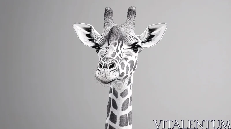 Detailed Giraffe Headshot AI Image