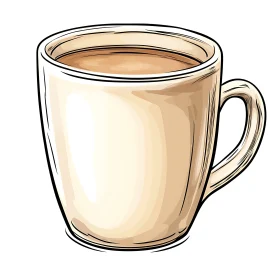 Illustrated Mug of Coffee