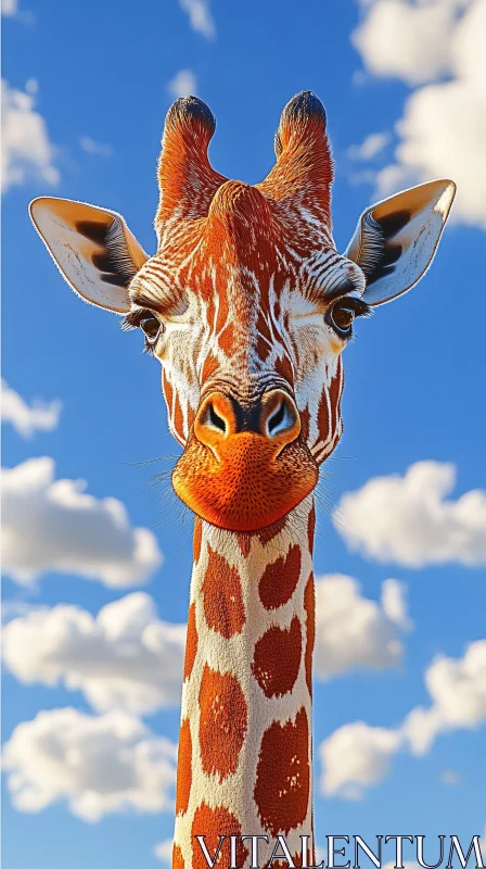 Giraffe and Sky AI Image