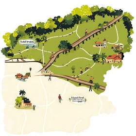 Abstract Landscape Map Illustration